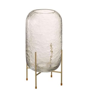 VASE ROUND +BASE GLASS TRANSPARENT LARGE