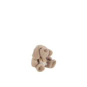 DOG+SCARF SITTING TEXTILE BEIGE SMALL