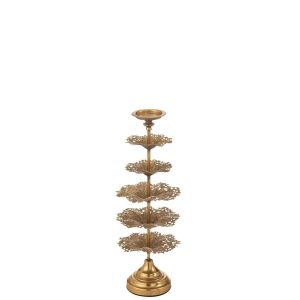 CANDLE HOLDER TREE METAL GOLD SMALL
