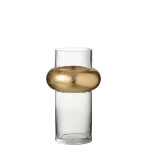VASE CYLINDER RING HIGH GLASS TRANSPARENT SMALL